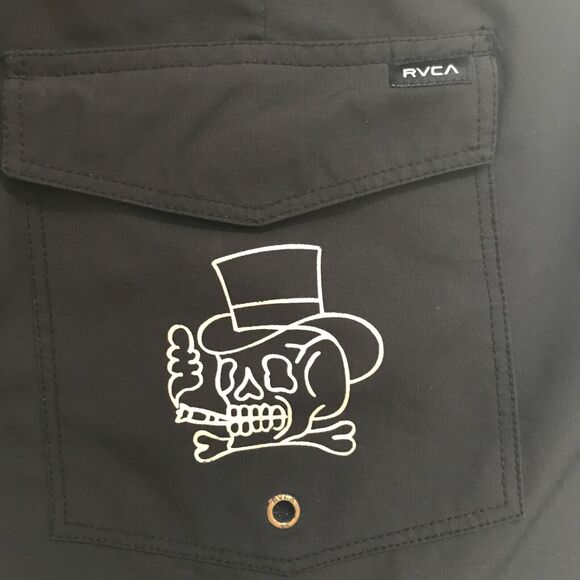 RCVA Performance Board Shorts size 34 Special Edition Graphics Artwork skull - Picture 6 of 9